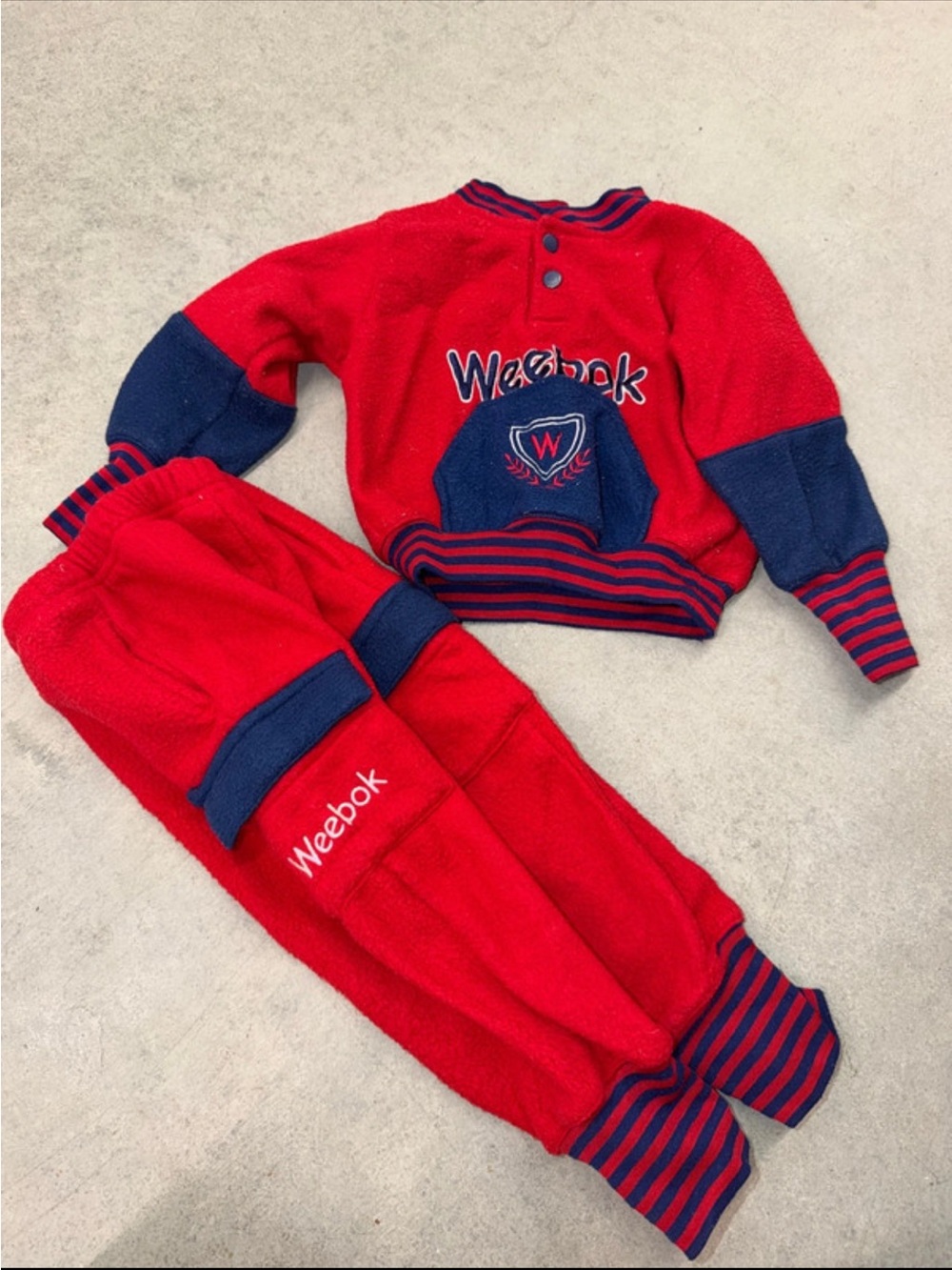 Vintage Kids Red and Navy Sweatshirt & Jogger Set